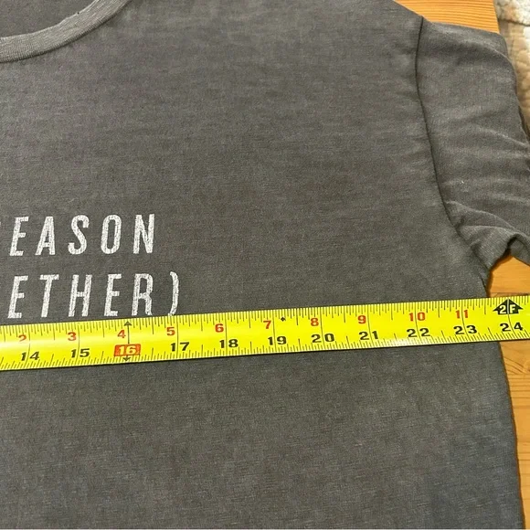 Aerie Charcoal Long Sleeve Top Graphics Tis The Season (To Be Together) Size Med - Picture 10 of 12